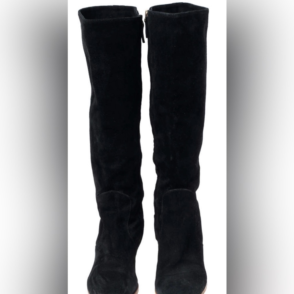 *SOLD*Authentic Fendi Black Suede Cathy Tall Wedge Boots - Picture 2 of 15